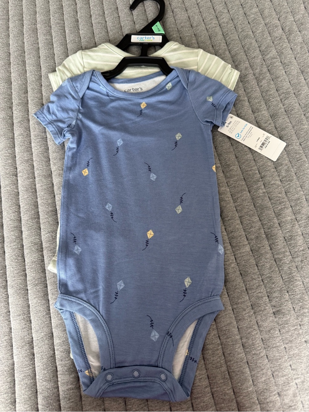 child of mine Blue Kite Print Short-Sleeve Baby Bodysuit